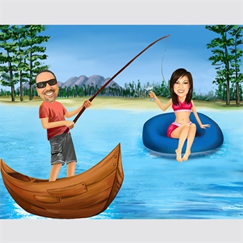 Custom Caricature for A Couple